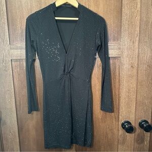 Sheri Bodell Black Long Sleeve Dress with Sparkling Accents